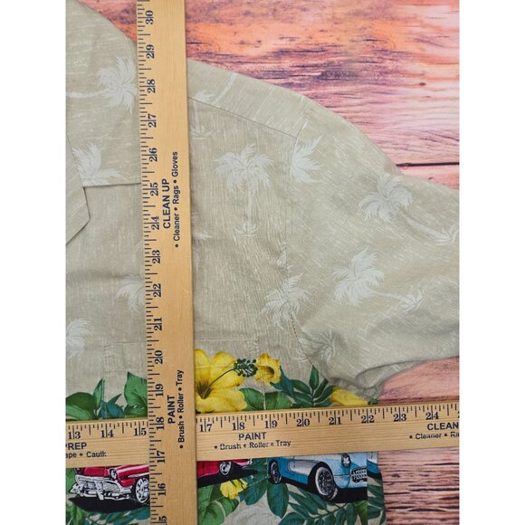 Pacific Legend Mens Classic Cars-Hibiscus Hawaiian Shirt Large - Picture 7 of 7